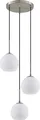 Lindby Hängelampe Jurian, Ø 32 cm, 3-flg., nickel/opal, Glas