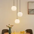 Pendelleuchte Lindby, Jurian, dimmbar, Weiß, für Wohnzimmer, Glas, Modern - 17.5