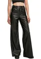 Urban Classics Damen Hose Ladies Faux Leather Wide Leg Pants Black 27