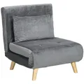 HOMCOM 3 in 1 Schlafsessel Klappbar Schlafsofa mit Bettfunktion Verstellbarer Rückenlehne Kissen Gästebett in Leinenoptik Relaxsessel Klappsessel für Wohnzimmer Schlafzimmer 72 x 78 x 79 cm Grau
