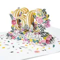 LIMAH® Pop-Up 3D Grußkarte/Hochwertige PopUp 3D Geburtstagskarte zum 60. Geburtstag/Happy Birthday Motiv/in weiß Gold/Groß mit Glitzer