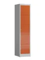 XL Schließfachschrank Fächerschrank 5 Fächer, 1800 x 400 x 500 mm, lichtgrau/rot