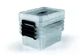 EASYmaxx Aufbewahrungsbox mit Deckel 4er-Set | Sicher verwahrbar dank Klick-Verschluss (8-tlg.) | Transparenter Organizer zum Verstauen | Idealer Haushalts- & Küchenhelfer - Vorratsdosen [BPA-frei]