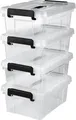 Easymaxx 15016 Aufbewahrungsbehälter Transparent, Schwarz 4St.