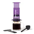 AeroPress Clear Purple Kaffeepresse, All-in-One-French-Press, manuelle Kaffeemaschine im Espresso- und Pour-Over-Stil, 2 Minuten Brühzeit, kleine tragbare Kaffeemaschine für Reisen und Camping