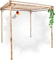 DELUKE® Pergola aus Holz LEOD | 1,7x1,7x2,2m Bambus | Terrassenüberdachung Sonnenschutz Rankhilfe Pergola Holz Bausatz freistehend Gartendeko Gartenbogen Gartenpergola