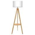 Tomons Stehlampe Stativ aus Holz, Stehleuchte mit Ablage und E27 8W Glühbirne