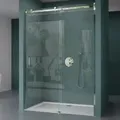 Mai & Mai Nischentür Duschtür Schiebetür 120cm Höhe:195cm Duschabtrennung 8mm Sicherheitsglas mit Nanobeschichtung Ter04 - Transparent