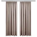 Blumtal Verdunklungsvorhänge Kräuselband 175x140 cm im 2er Set - Oeko-TEX zertifizierte Vorhänge Blickdicht - Verdunklungsvorhang - waschbare Vorhänge mit Kräuselband für Schiene in Taupe