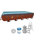 Avenli Framepool Frame Rectangular Pool Set 400 x 200 x 100 cm (Stahlrahmenpool Komplettset), Inklusive Filterpumpe, Schläuche, Filterkartusche, Leiter
