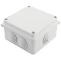 Lumonic Verteilerdose Aufputz IP65 Weiß | 100x100x70mm, 7 Kabeleinführungen | Deckel verschraubt | Hochwertiges PVC | Innenraum, Keller, Garage, Gartenbereich