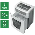 LEITZ Aktenvernichter Office Pro P5+, Mikroschnitt 2x5 mm, bis 7 Blatt, 30 Liter grau|weiß