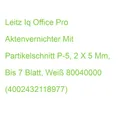Leitz Iq Office Pro Aktenvernichter Mit Partikelschnitt P-5, 2 X 5 Mm, Bis 7 Bla