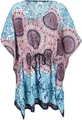 Poncho, Mandala Tunika, Boho Kaftan, Kurzarm Strandtunika für starke Frauen -