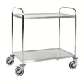 Kongamek Edelstahl-Etagenwagen 100 kg, 2 Etagen, 910 x 590 x 965 mm L/B/H Tischwagen Rollwagen