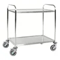 Kongamek Edelstahl- Tischwagen Rostfrei Mit 2 Böden 825x500mm Mit Gummibereifung Und Bremse