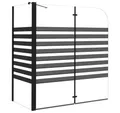 vidaXL Duschwand, Duschabtrennung 120x68x130 cm Hartglas Gestreift