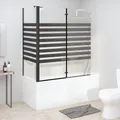 vidaXL Duschabtrennung 120x68x130 cm Hartglas Gestreift