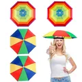 4 Stück Regenschirm Hüte, Regenbogen Regenschirmhut Faltbarer Sonnenschirm Hu...