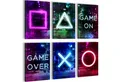 Novart Wandbild Gamer Spielkonsole Gaming 6 Bilder Set - 20x30 cm