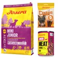 10 kg JOSERA Mini Junior Trockenfutter mit Ente und Lachs + Denties Ente & Dose