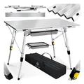 KESSER Campingtisch faltbar Klapptisch mit Aluminiumrahmen Aufrollbare Tischplatte Falttisch klappbar höhenverstellbar inkl. Tragetasche mit Trageband & Netztasche