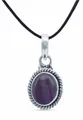 mantraroma Kettenanhänger 925 Silber Amethyst lila Stein Edelstein Damen Sterling Silber Halskette Anhänger Geschenk (MAH-156-01)