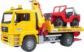 Bruder MAN TGA Abschlepp-LKW mit Geländewagen (ohne Light and Sound Modul)