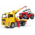 Bruder 34000743 MAN TGA Abschlepp-LKW mit Geländewagen Spielzeugauto Abschlepper