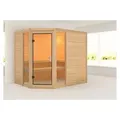 KARIBU Massivholzsauna Sinai 3, Fichtenholz 40mm, Eckeinstieg, ca. 2m2