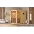 Karibu Sauna Innensauna Sinai 3 Eckeinstieg ohne Zubehör 236x184x208 cm ohne Dachkranz