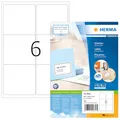 HERMA 4653 Versandetiketten, 100 Blatt, 99,1 x 93,1 mm, 6 pro A4 Bogen, 600 Stück, selbstklebend, bedruckbar, matt, blanko Papier Adressetiketten Aufkleber, weiß