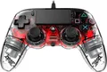 Nacon Wired Compact Controller PS4 - transparent Rot