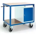 Rollcart Höhenverstellbarer Tischwagen mit Stahlschrank