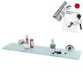 bremermann Bad-Serie LUCENTE - Glasablage inkl. Klebeset, aus Glas und Edelstahl