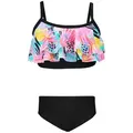 Aquarti Bustier-Bikini Aquarti Mädchen Bikini Set Bustier Bikinislip Zweiteiliger Badeanzug bunt|gelb|schwarz 122