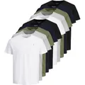JACK AND JONES JACK&JONES Herren T-Shirt, 10er Pack - JORJXJ, T-Shirt, kurzarm, Rundhals, Baumwolle, Logo, einfarbig