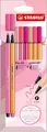 STABILO Premium Filzstifte & Fineliner Pen 68 & Point 88 Shades of Pink 4er Pack