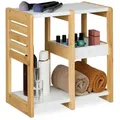 Relaxdays Badregal, Mehrfarbig, Holz, Rechteckig, 34x35x20 cm, Badezimmer, Badezimmerregale, Badregale
