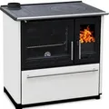 Plamen Küchenofen Holzherd 850 Glas Weiß Linke Version und 8 kW