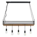 Lindby Esstisch Pendelleuchte mit Ablagefläche, Käfig Hängelampe Lampe Wohnzimmer 5x E27 max. 15W ohne Leuchtmittel Kronleuchter Esszimmerlampe