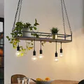 Lindby Esstisch Pendelleuchte mit Ablagefläche, Käfig Hängelampe, Lampe Wohnzimm
