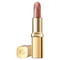 L'Oréal Paris Lippenstift für ein seidiges Finish und 12 Stunden Feuchtigkeit, 75% pflegende Inhaltsstoffe, Color Riche Satin Nude, Farbe: 520 Nu Defiant, 4 g