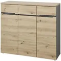 Schuhschrank MEMPHIS 3-türig Artisan Eiche Graphit Nachbildung