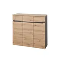 Stella Trading MEMPHIS Schuhschrank in Artisan Eiche Optik, Graphit - Modernes Schuhregal mit viel Stauraum für Ihre Schuhe - 120 x 107 x 38 cm (B/H/T)