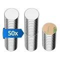 ECENCE Neodym Magnete 50 Stück - runde Klebe-Magnete selbstklebend - 8x1mm - hochwertige NiCuNi-Beschichtung - Scheibenmagnete