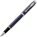 Parker Füller IM Matte Blue C.C., Feder M, Messinggehäuse, blau, verchromte Zierteile