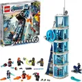 LEGO 76166 Marvel Avengers – Kräftemessen am Turm, Bauset mit Iron Man, Black Widow & Red Skull
