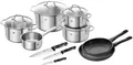 ZWILLING Flow Shine Twin Chef 2 Topfset 10tlg.+ Bratpfanne 24/28 cm + Messer-Set