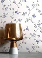 NEWROOM Tapete Blau Vliestapete Blumen - Vintage Floral Grau Weiß Blätter Blüten Blumentapete Romantisch Blumenmuster Floral inkl. Tapezier-Ratgeber
